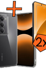 Nomfy Nomfy Xiaomi 15 Hoesje Siliconen Met 2x Screenprotector - Transparant