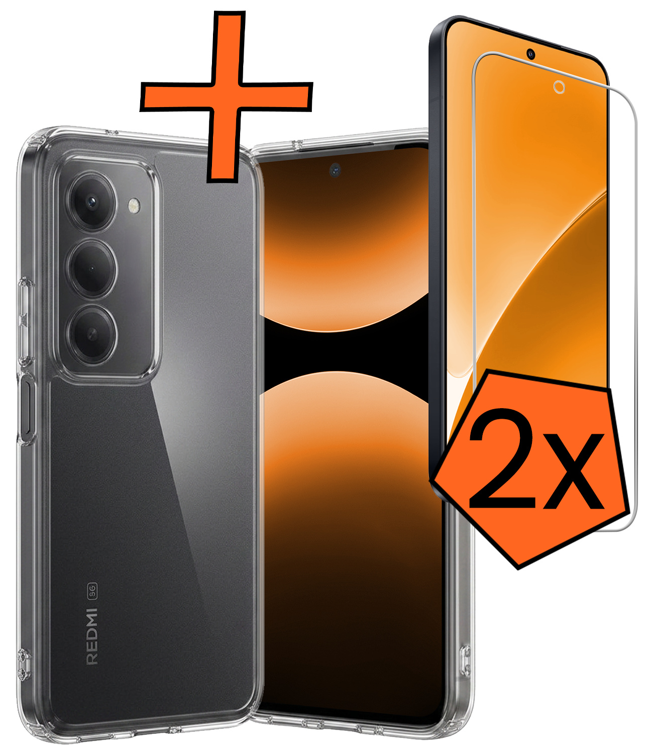 Nomfy Nomfy Xiaomi 15 Hoesje Siliconen Met 2x Screenprotector - Transparant