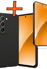 Nomfy Nomfy Xiaomi 15 Hoesje Siliconen Met Screenprotector - Zwart