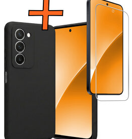 Nomfy Nomfy Xiaomi 15 Hoesje Siliconen Met Screenprotector - Zwart