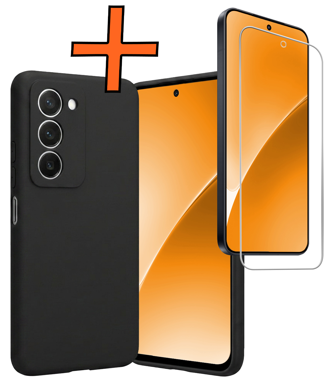 Nomfy Nomfy Xiaomi 15 Hoesje Siliconen Met Screenprotector - Zwart