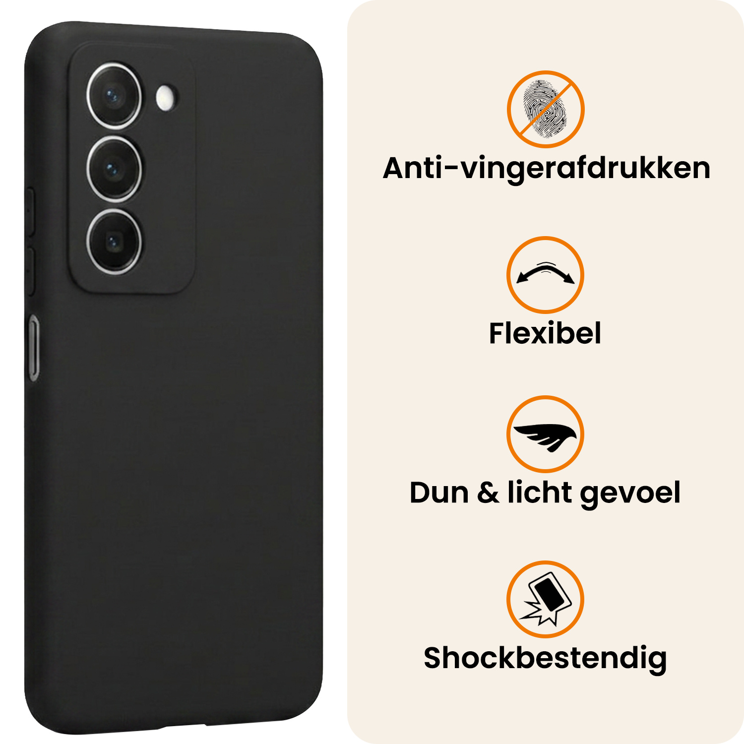 Nomfy Nomfy Xiaomi 15 Hoesje Siliconen Met Screenprotector - Zwart