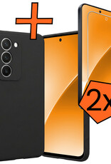 Nomfy Nomfy Xiaomi 15 Hoesje Siliconen Met 2x Screenprotector - Zwart
