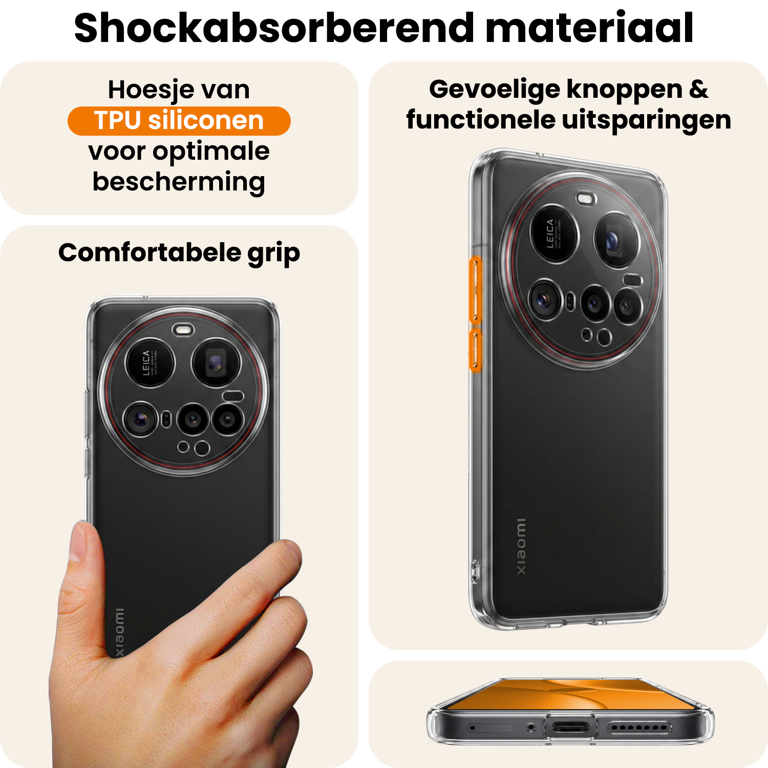 Nomfy Nomfy Xiaomi 15 Ultra Hoesje Siliconen - Transparant