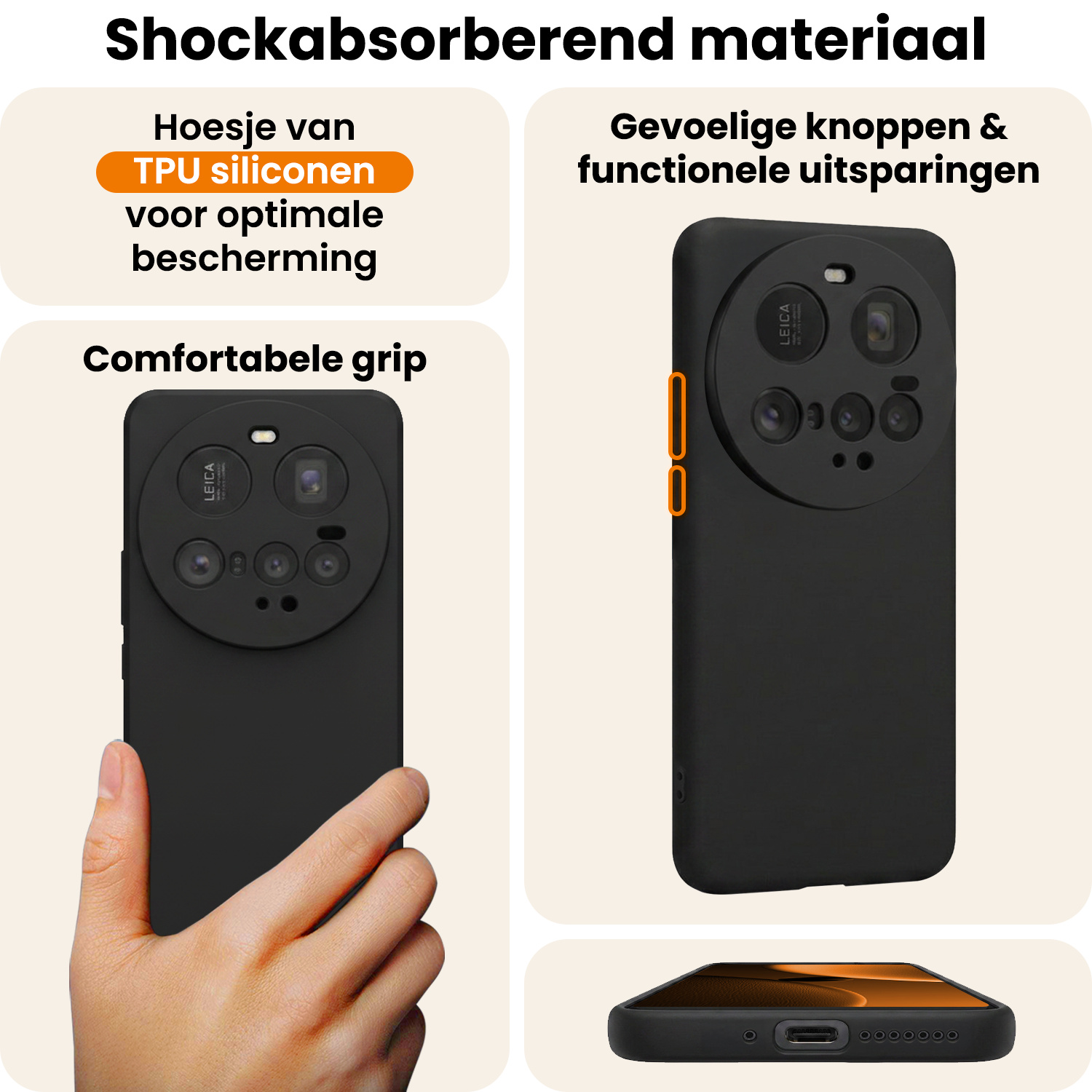 Nomfy Nomfy Xiaomi 15 Ultra Hoesje Siliconen Met Screenprotector - Zwart