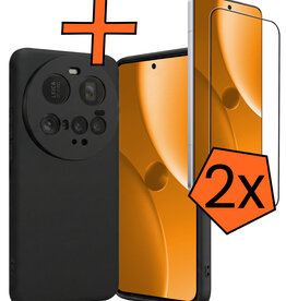 Nomfy Nomfy Xiaomi 15 Ultra Hoesje Siliconen Met 2x Screenprotector - Zwart