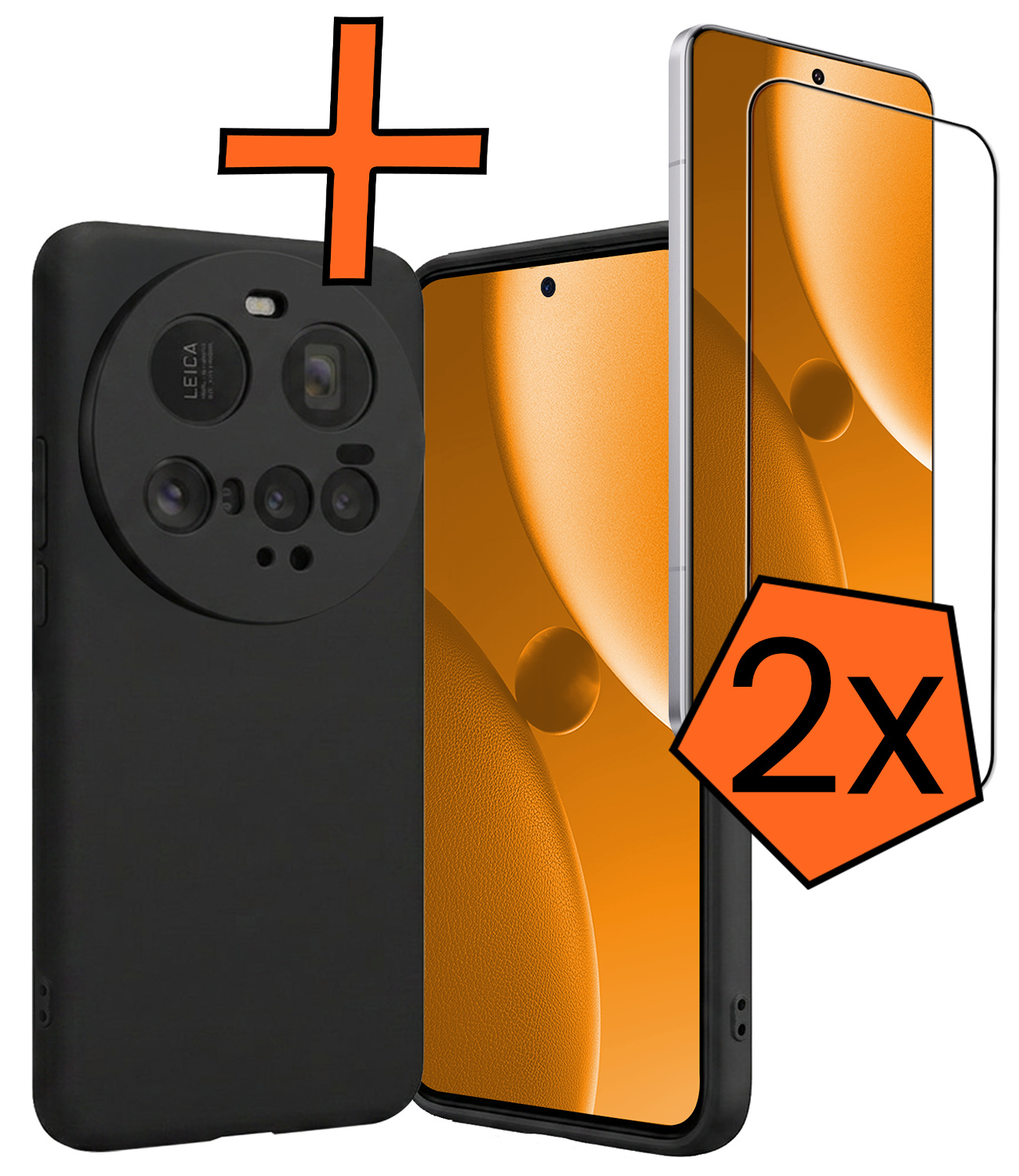 Nomfy Nomfy Xiaomi 15 Ultra Hoesje Siliconen Met 2x Screenprotector - Zwart