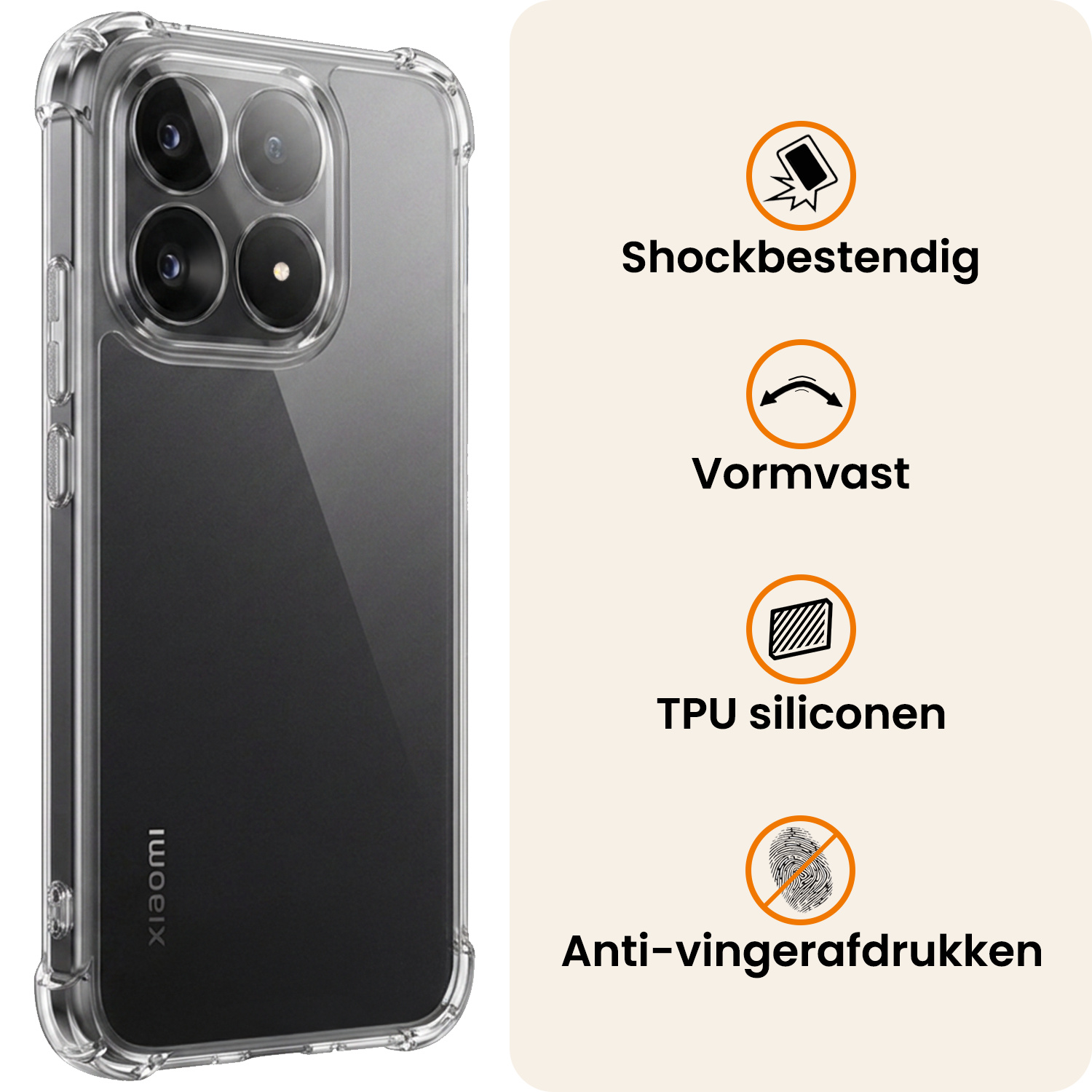 Nomfy Nomfy Xiaomi 15T Hoesje Shockproof - Transparant