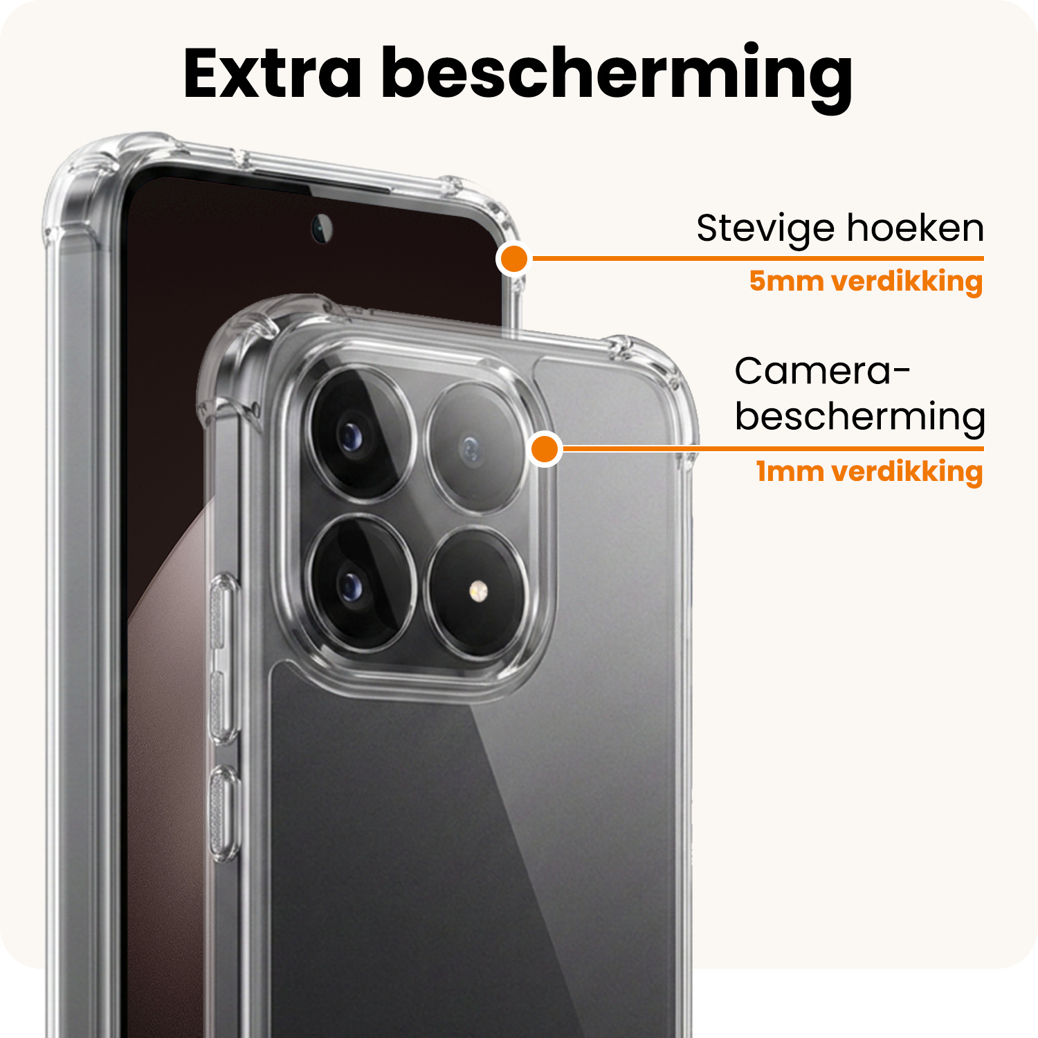 Nomfy Nomfy Xiaomi 15T Hoesje Shockproof - Transparant - 2 PACK