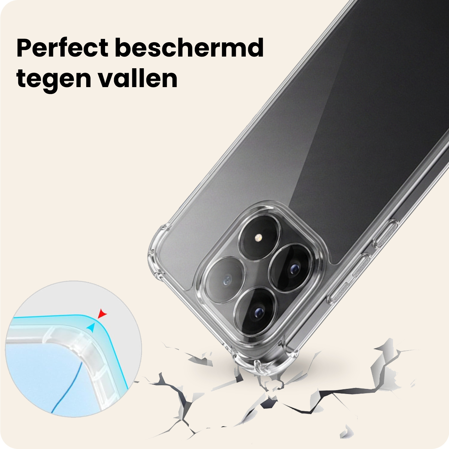 Nomfy Nomfy Xiaomi 15T Hoesje Shockproof - Transparant - 2 PACK