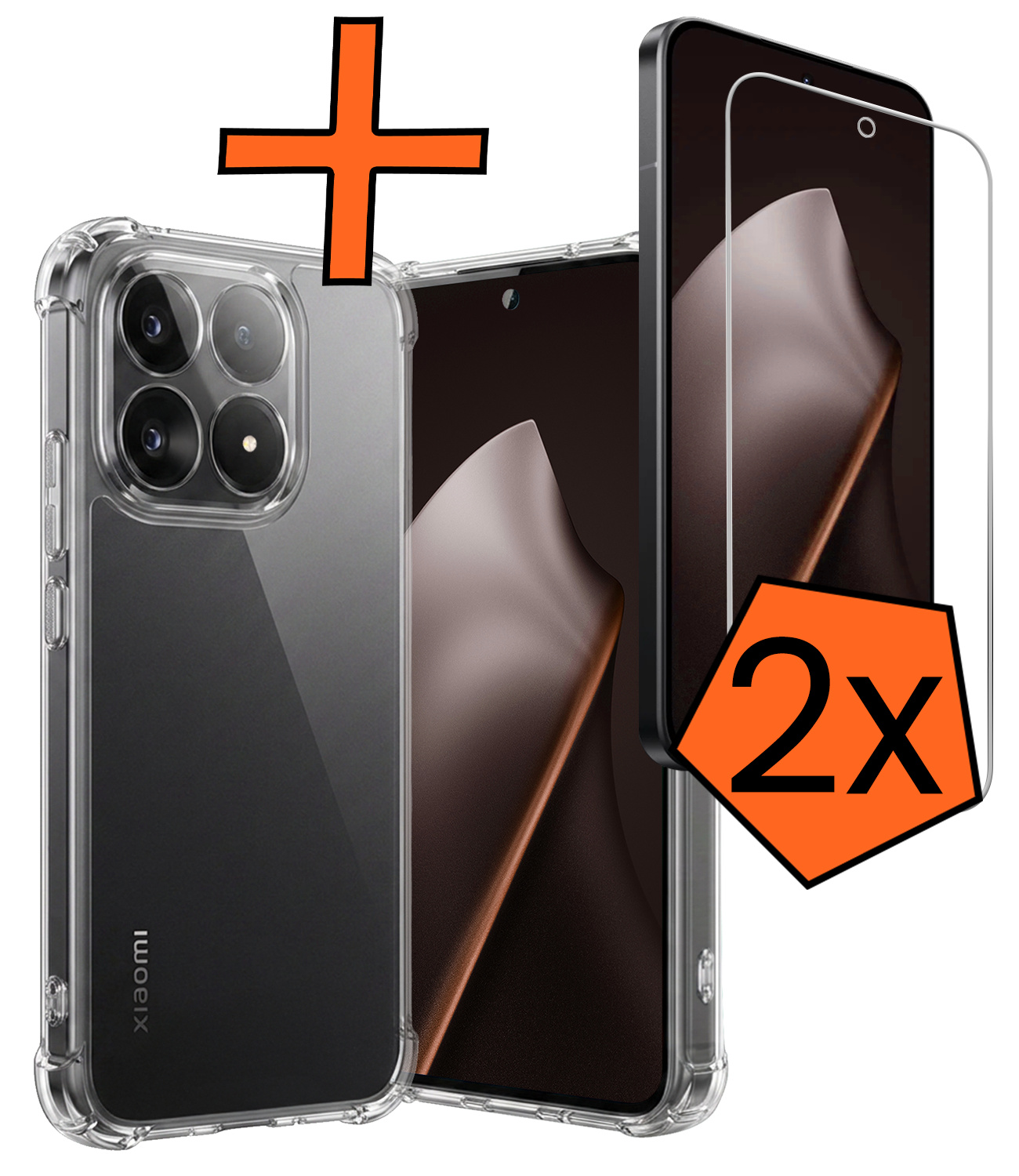 Nomfy Nomfy Xiaomi 15T Hoesje Shockproof Met 2x Screenprotector