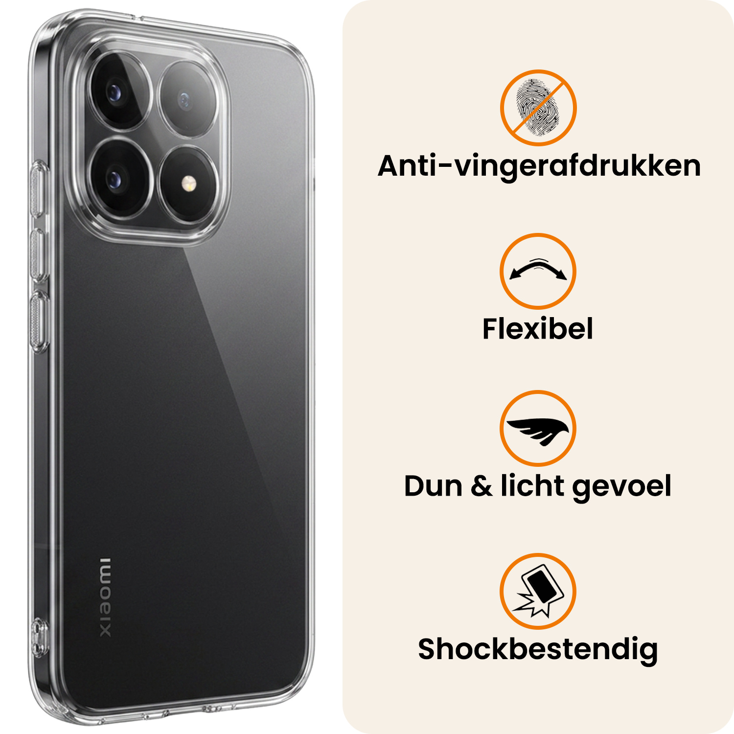Nomfy Nomfy Xiaomi 15T Hoesje Siliconen - Transparant - 2 PACK