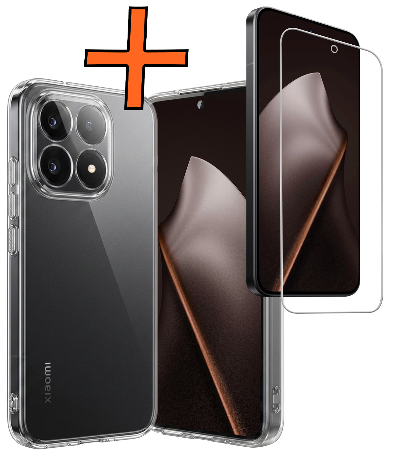 Nomfy Nomfy Xiaomi 15T Hoesje Siliconen Met Screenprotector - Transparant