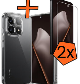 Nomfy Nomfy Xiaomi 15T Hoesje Siliconen Met 2x Screenprotector - Transparant