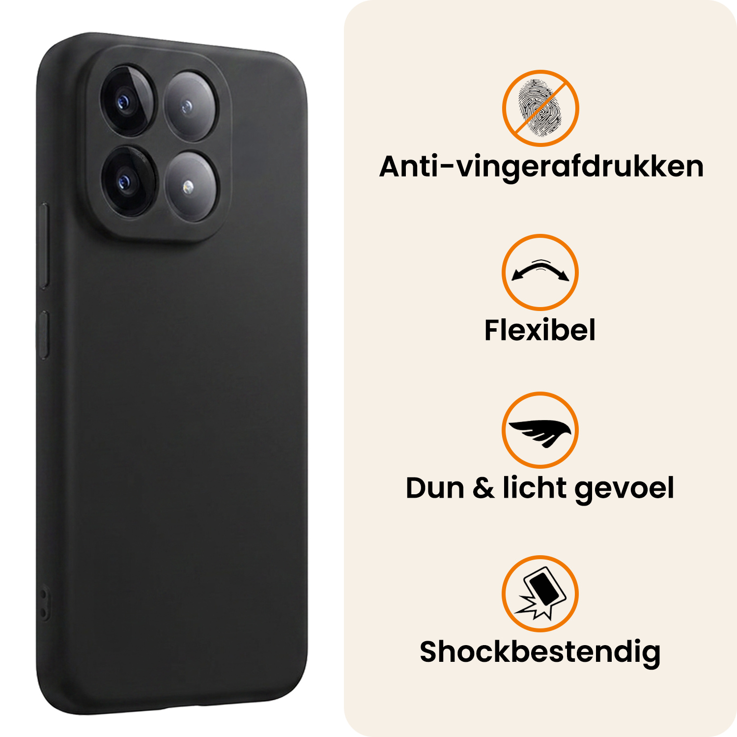 Nomfy Nomfy Xiaomi 15T Hoesje Siliconen - Zwart