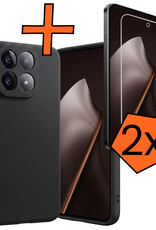 Nomfy Nomfy Xiaomi 15T Hoesje Siliconen Met 2x Screenprotector - Zwart