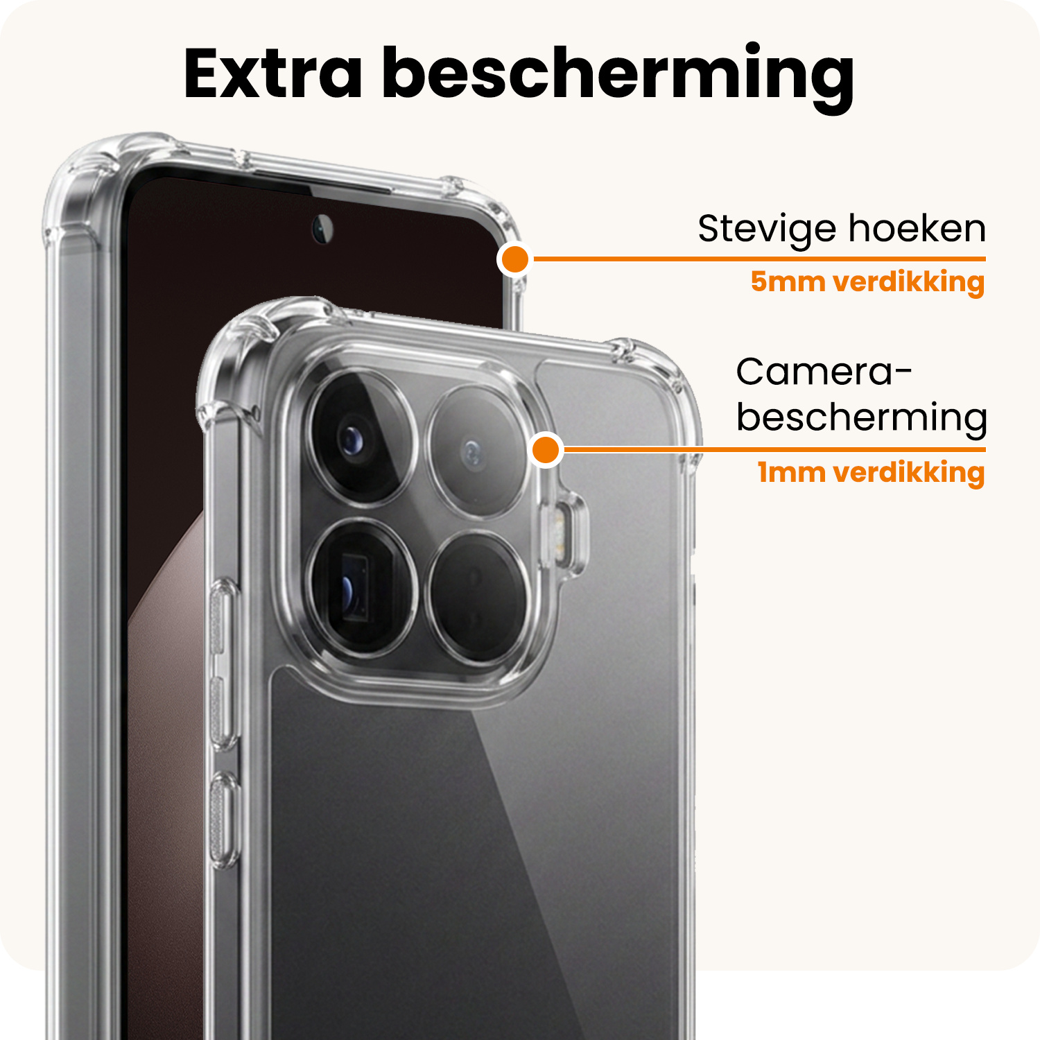Nomfy Nomfy Xiaomi 15T Pro Hoesje Shockproof - Transparant - 2 PACK