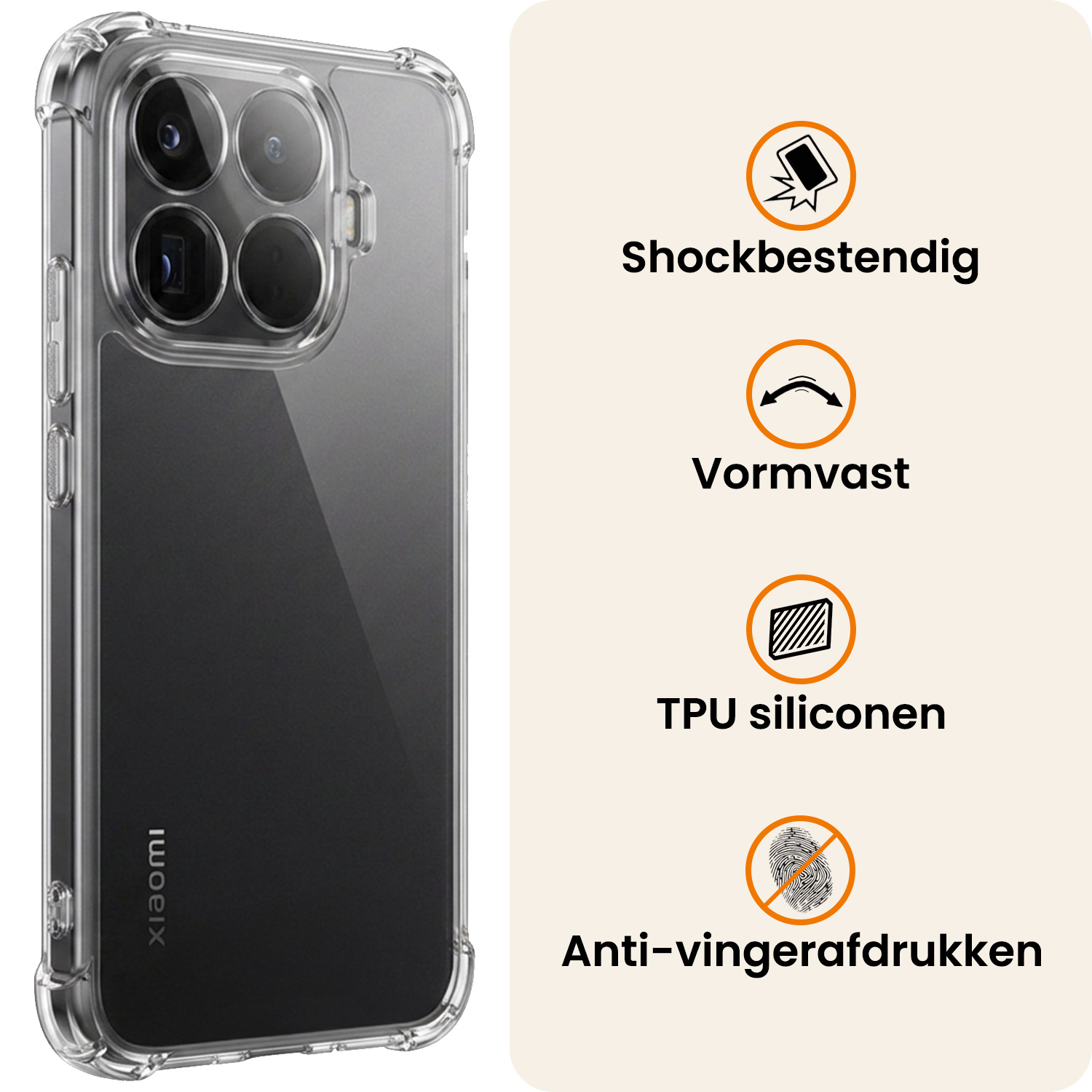 Nomfy Nomfy Xiaomi 15T Pro Hoesje Shockproof Met Screenprotector