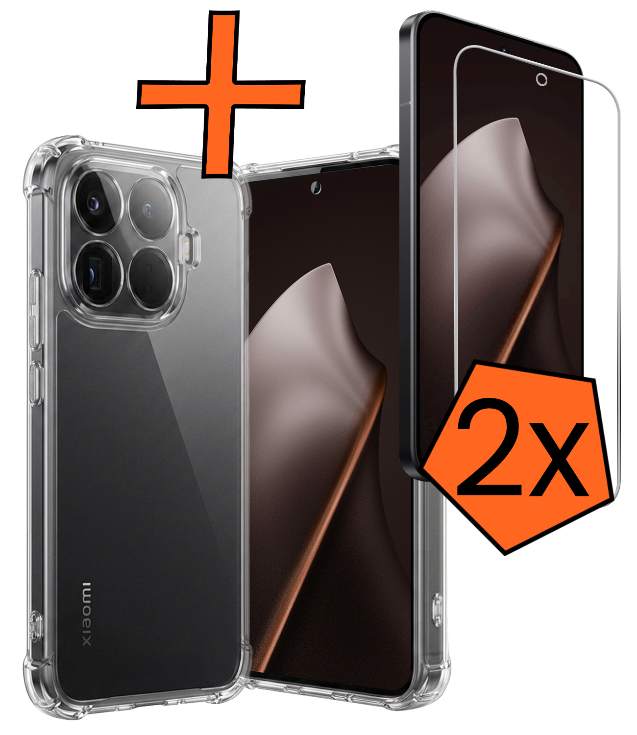 Nomfy Nomfy Xiaomi 15T Pro Hoesje Shockproof Met 2x Screenprotector