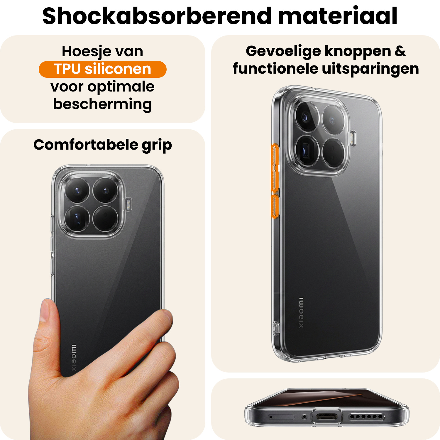 Nomfy Nomfy Xiaomi 15T Pro Hoesje Siliconen - Transparant