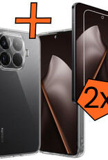 Nomfy Nomfy Xiaomi 15T Pro Hoesje Siliconen Met 2x Screenprotector - Transparant
