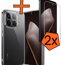 Nomfy Nomfy Xiaomi 15T Pro Hoesje Siliconen Met 2x Screenprotector - Transparant