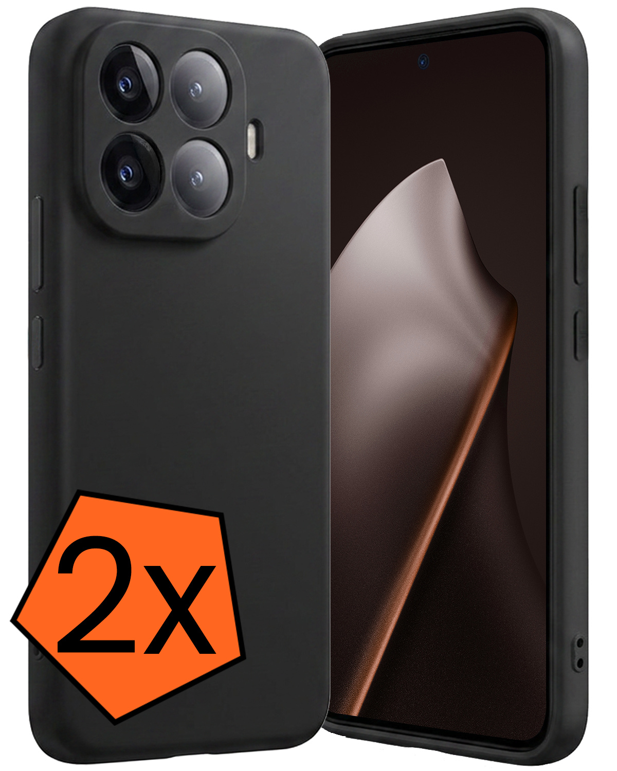 Nomfy Nomfy Xiaomi 15T Pro Hoesje Siliconen - Zwart - 2 PACK