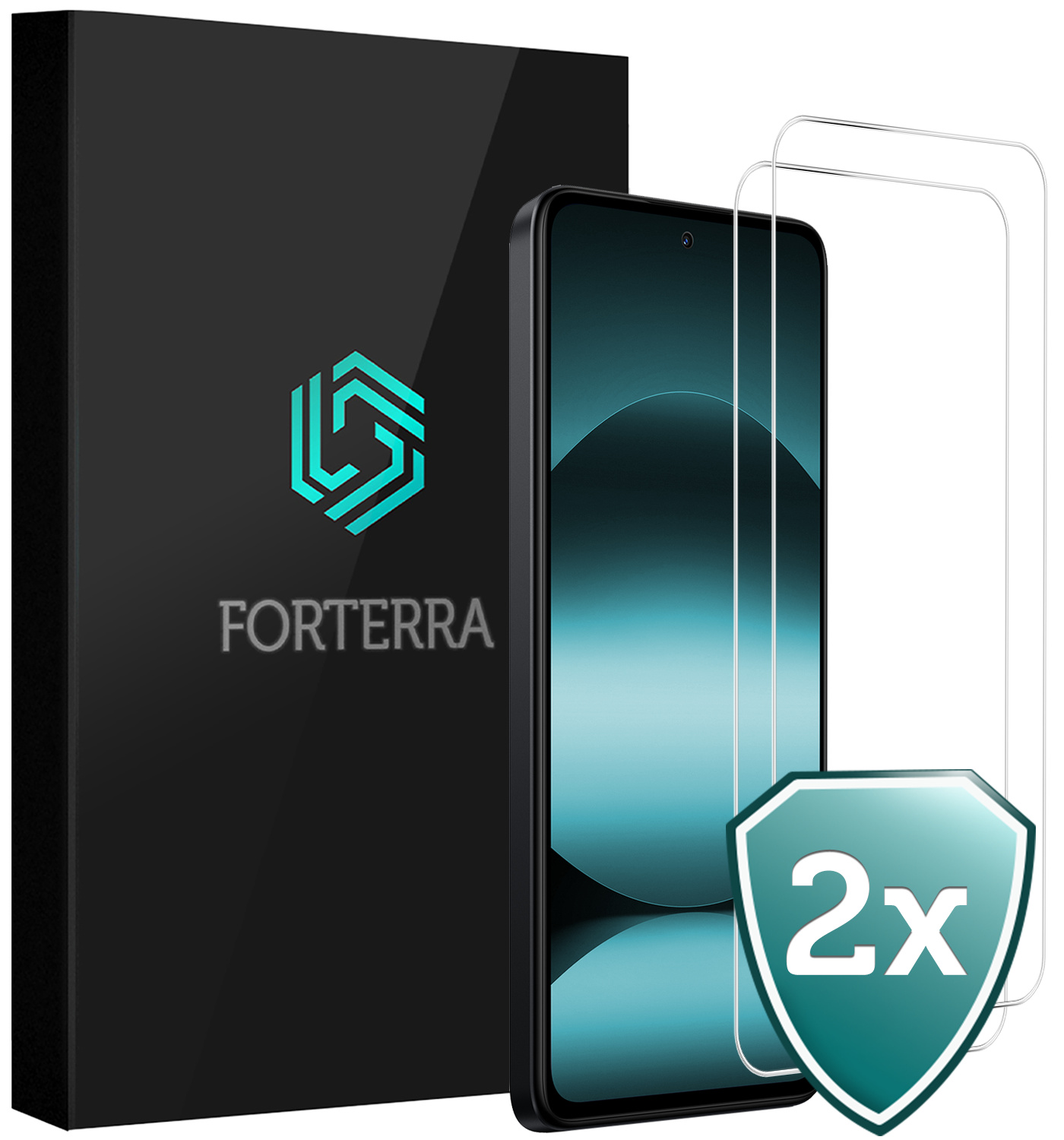Forterra Forterra Xiaomi Redmi Note 14 5G Screenprotector Glas - 2 PACK