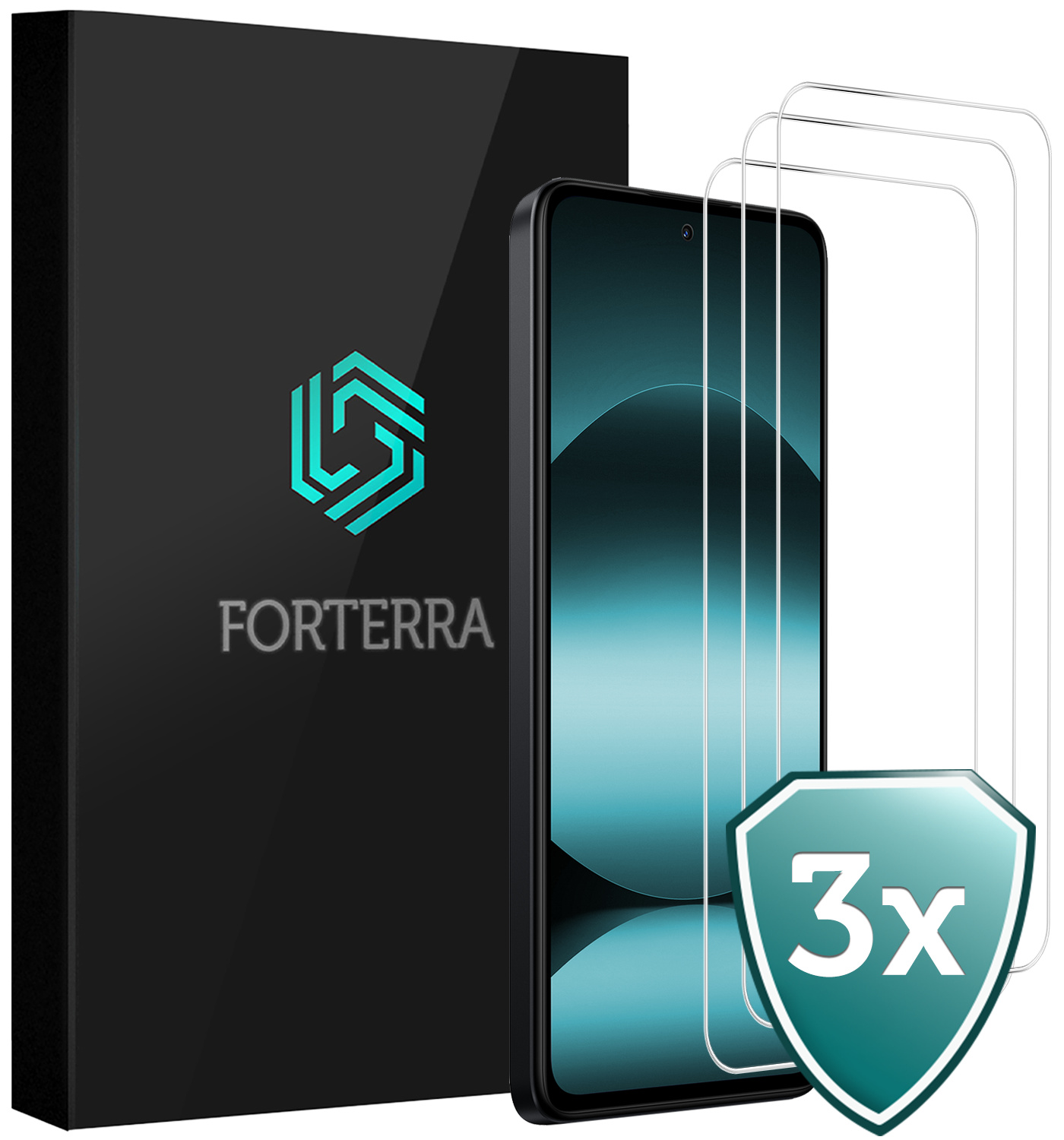 Forterra Forterra Xiaomi Redmi Note 14 5G Screenprotector Glas - 3 PACK