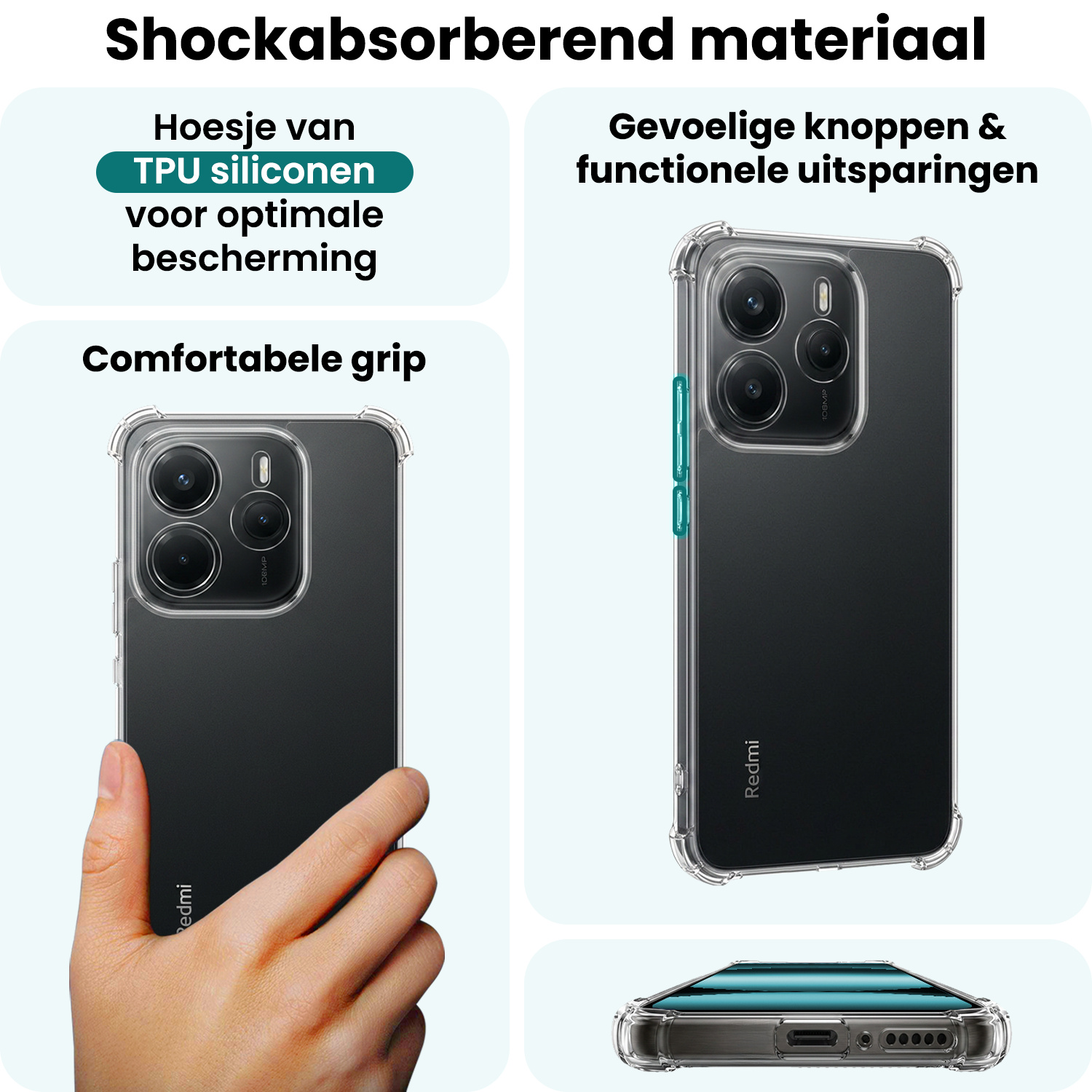 Forterra Forterra Xiaomi Redmi Note 14 5G Hoesje Shockproof Met Screenprotector