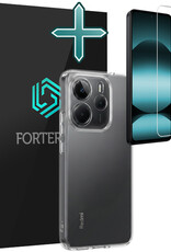 Forterra Forterra Xiaomi Redmi Note 14 5G Hoesje Siliconen Met Screenprotector - Transparant