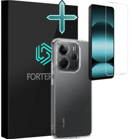 Forterra Forterra Xiaomi Redmi Note 14 5G Hoesje Siliconen Met Screenprotector - Transparant