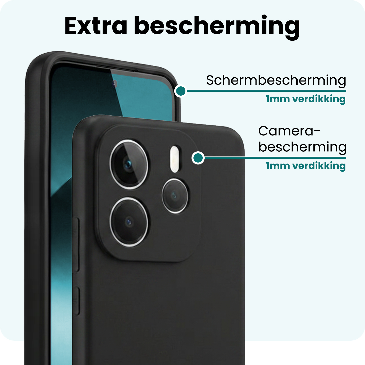 Forterra Forterra Xiaomi Redmi Note 14 5G Hoesje Siliconen - Zwart