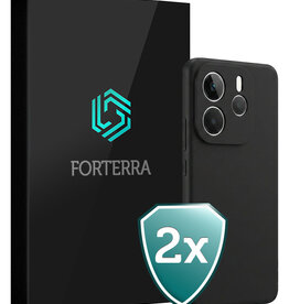 Forterra Forterra Xiaomi Redmi Note 14 5G Hoesje Siliconen - Zwart - 2 PACK