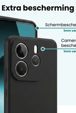 Forterra Forterra Xiaomi Redmi Note 14 5G Hoesje Siliconen - Zwart - 2 PACK