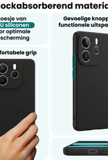 Forterra Forterra Xiaomi Redmi Note 14 5G Hoesje Siliconen Met Screenprotector - Zwart