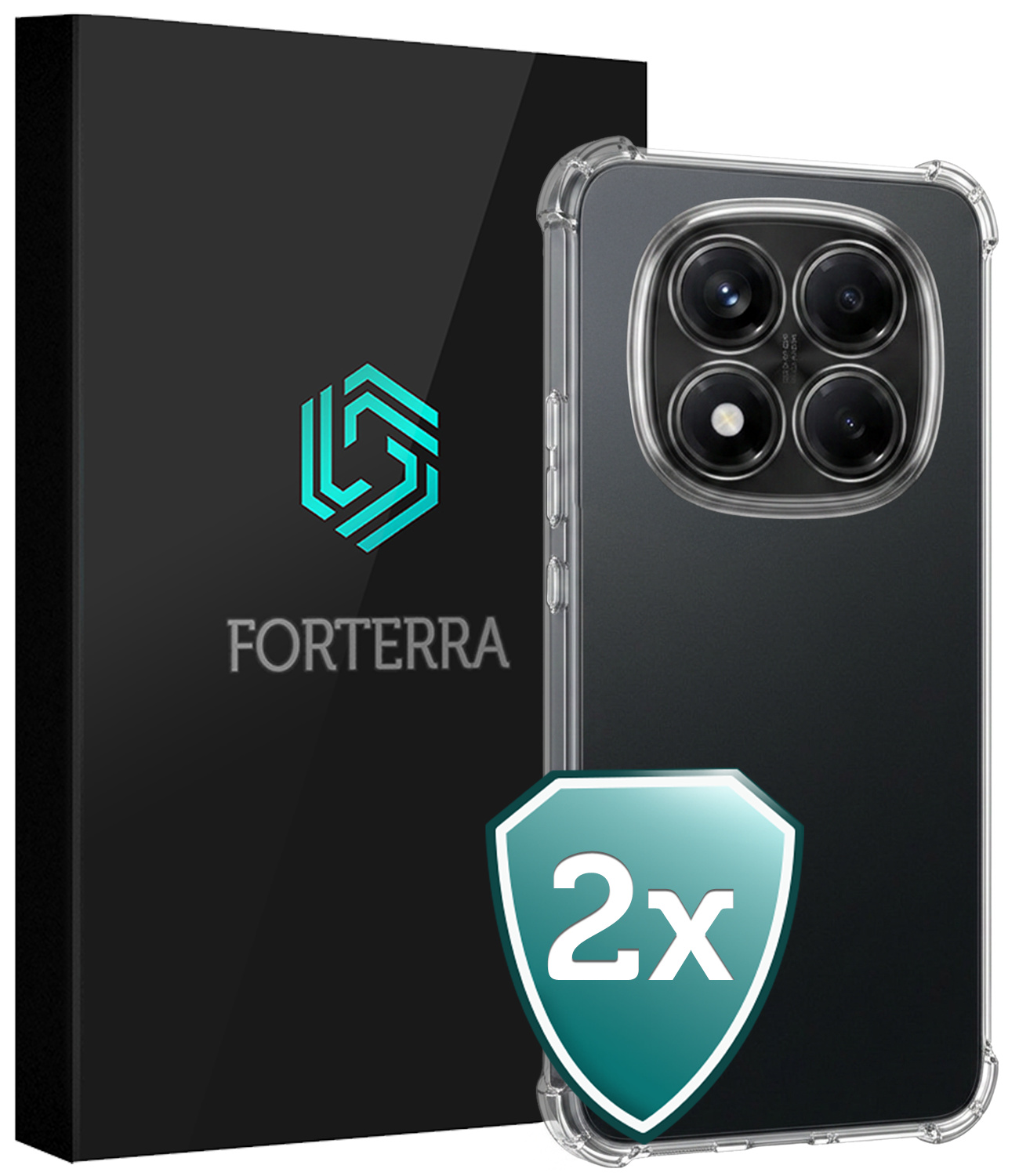 Forterra Forterra Xiaomi Redmi Note 14 Pro 5G Hoesje Shockproof - Transparant - 2 PACK