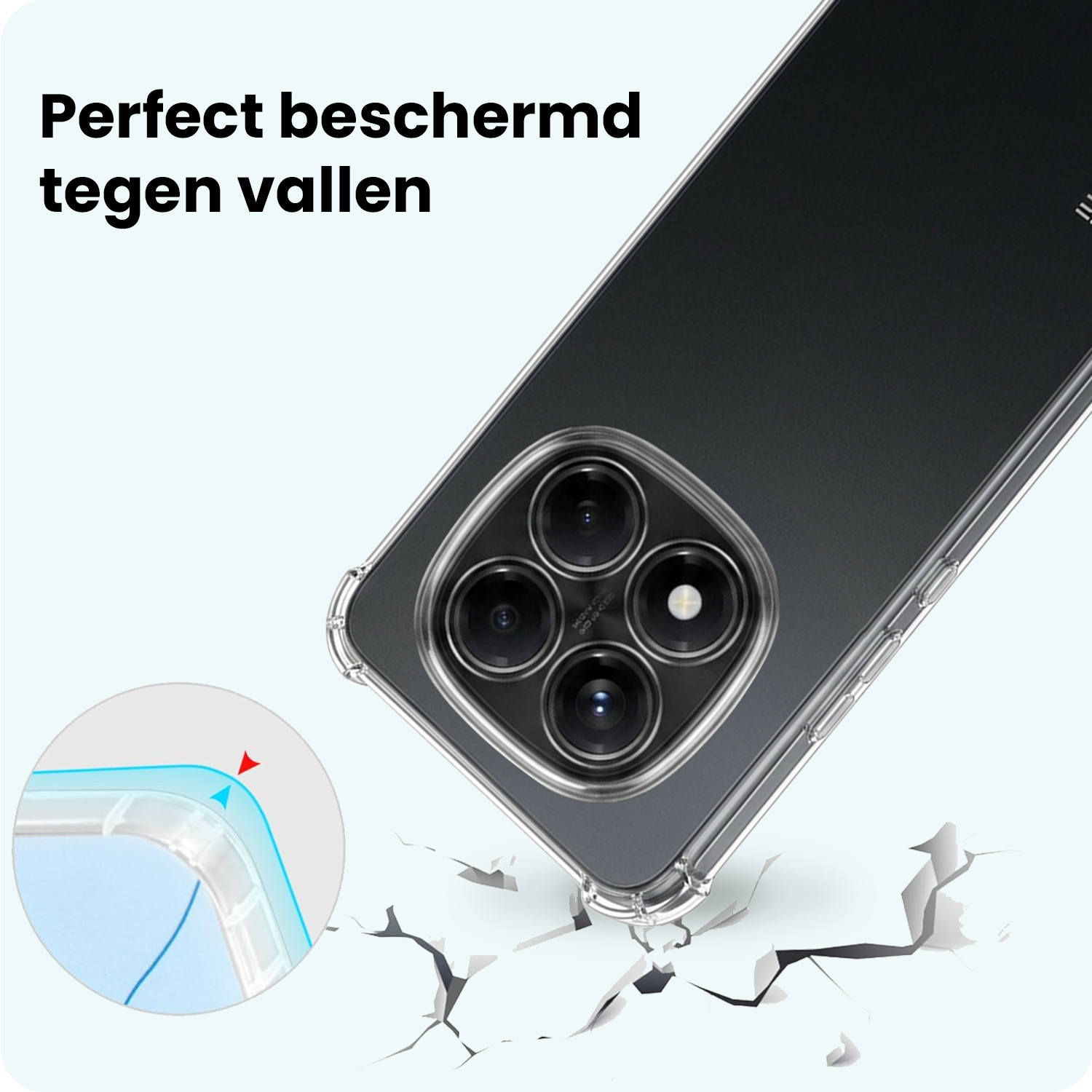Forterra Forterra Xiaomi Redmi Note 14 Pro 5G Hoesje Shockproof - Transparant - 2 PACK