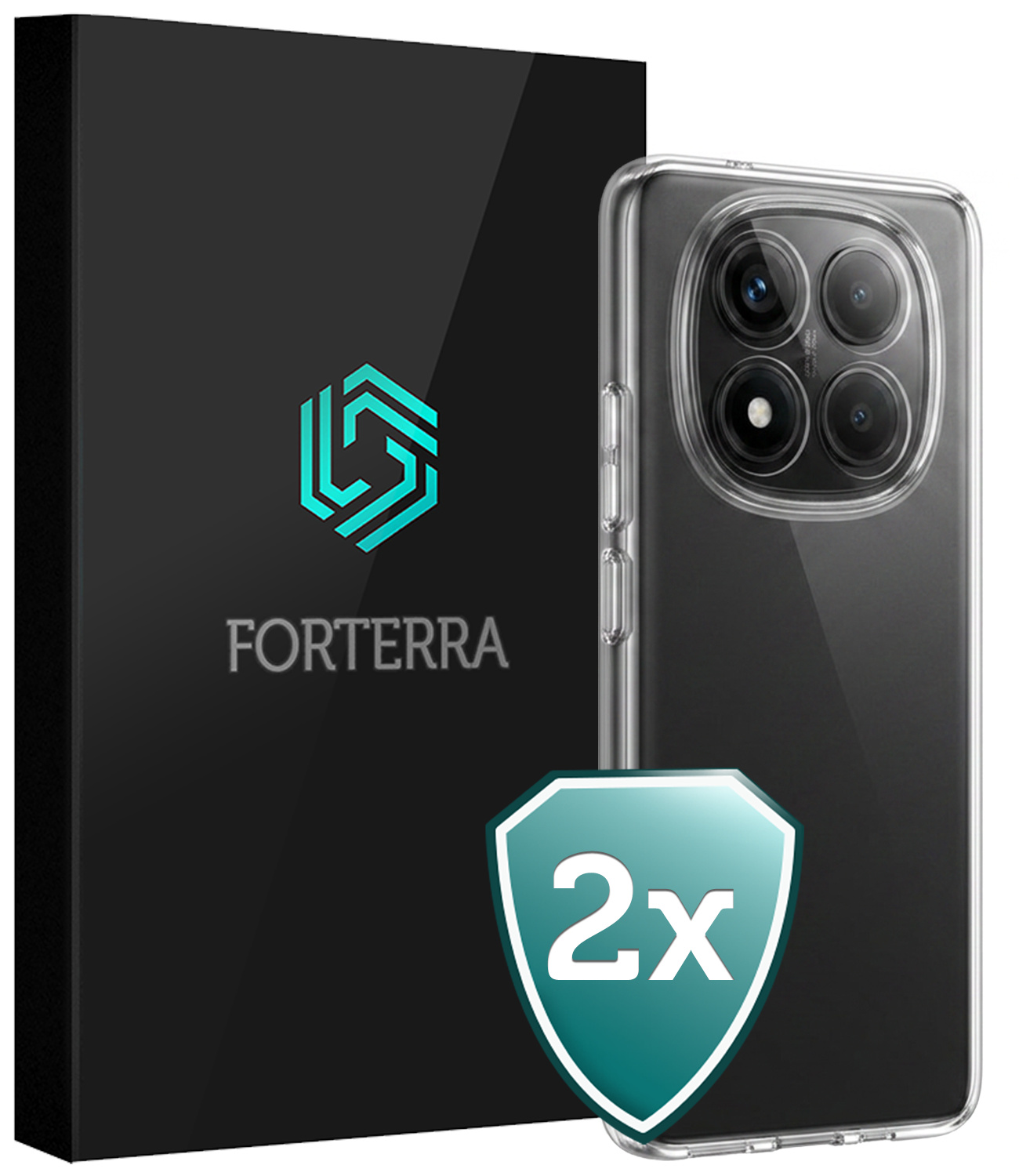 Forterra Forterra Xiaomi Redmi Note 14 Pro 5G Hoesje Siliconen - Transparant - 2 PACK