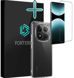 Forterra Forterra Xiaomi Redmi Note 14 Pro 5G Hoesje Siliconen Met Screenprotector - Transparant