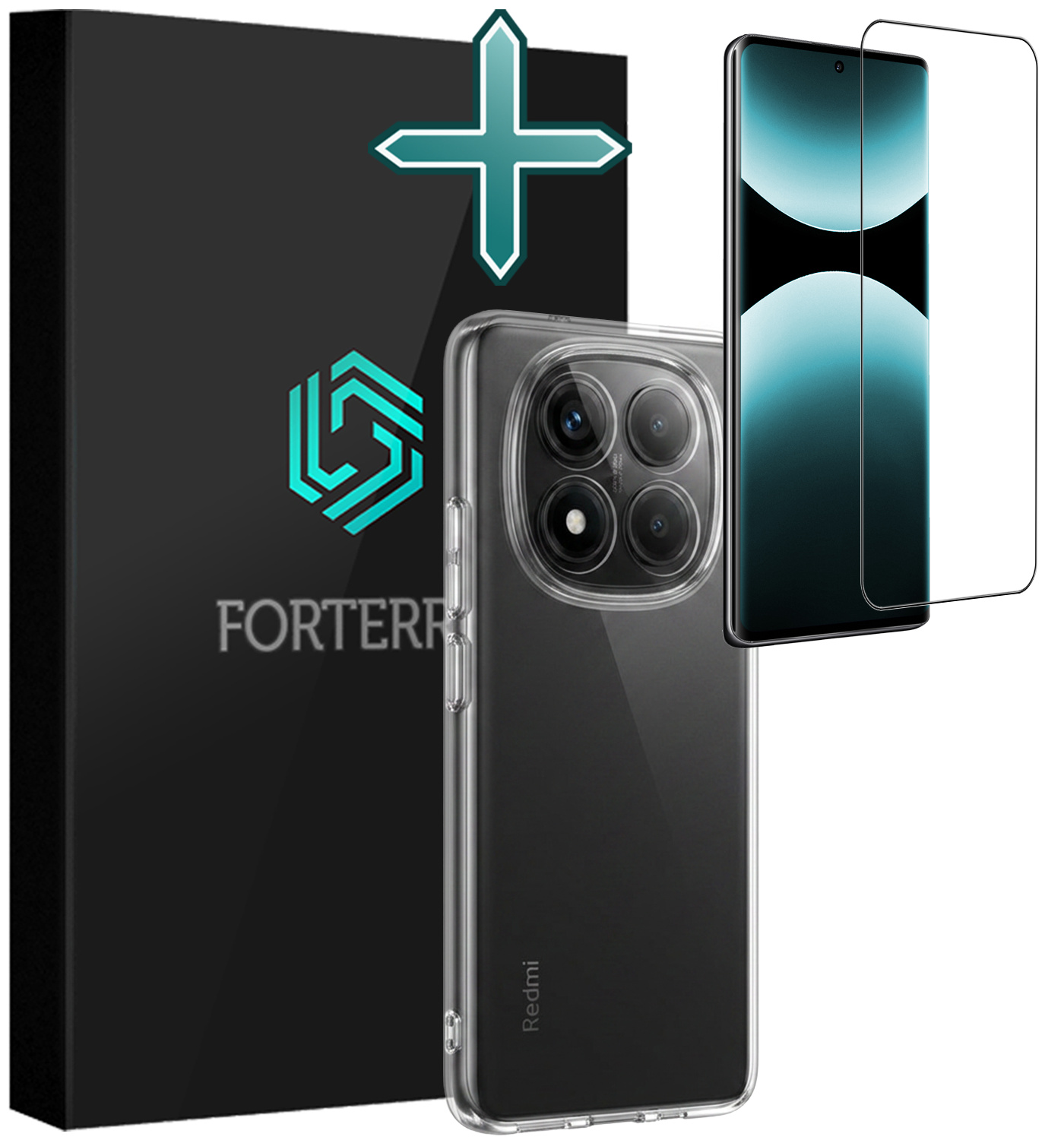 Forterra Forterra Xiaomi Redmi Note 14 Pro 5G Hoesje Siliconen Met Screenprotector - Transparant