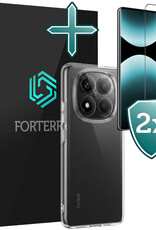 Forterra Forterra Xiaomi Redmi Note 14 Pro 5G Hoesje Siliconen Met 2x Screenprotector - Transparant