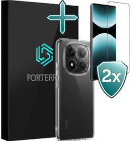Forterra Forterra Xiaomi Redmi Note 14 Pro 5G Hoesje Siliconen Met 2x Screenprotector - Transparant