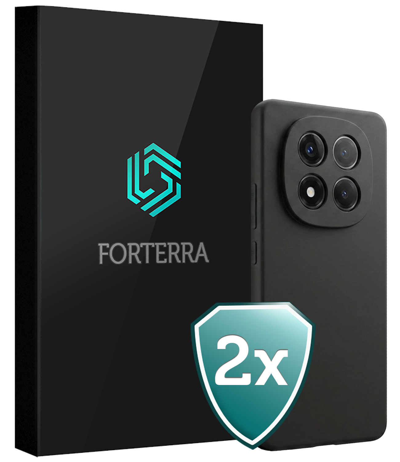 Forterra Forterra Xiaomi Redmi Note 14 Pro 5G Hoesje Siliconen - Zwart - 2 PACK