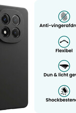 Forterra Forterra Xiaomi Redmi Note 14 Pro 5G Hoesje Siliconen Met Screenprotector - Zwart