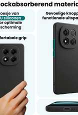 Forterra Forterra Xiaomi Redmi Note 14 Pro 5G Hoesje Siliconen Met 2x Screenprotector - Zwart