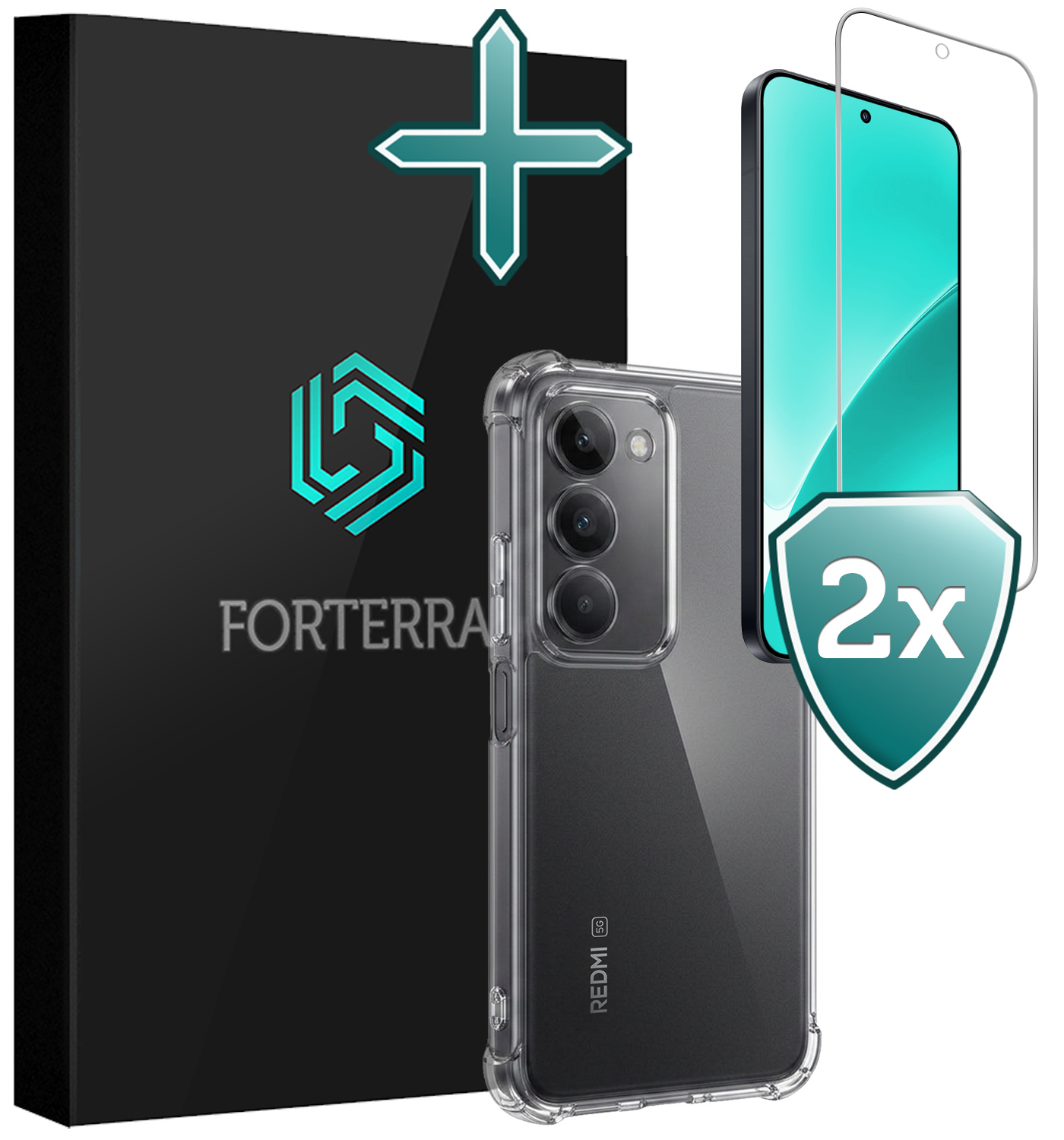 Forterra Forterra Xiaomi 15 Hoesje Shockproof Met 2x Screenprotector