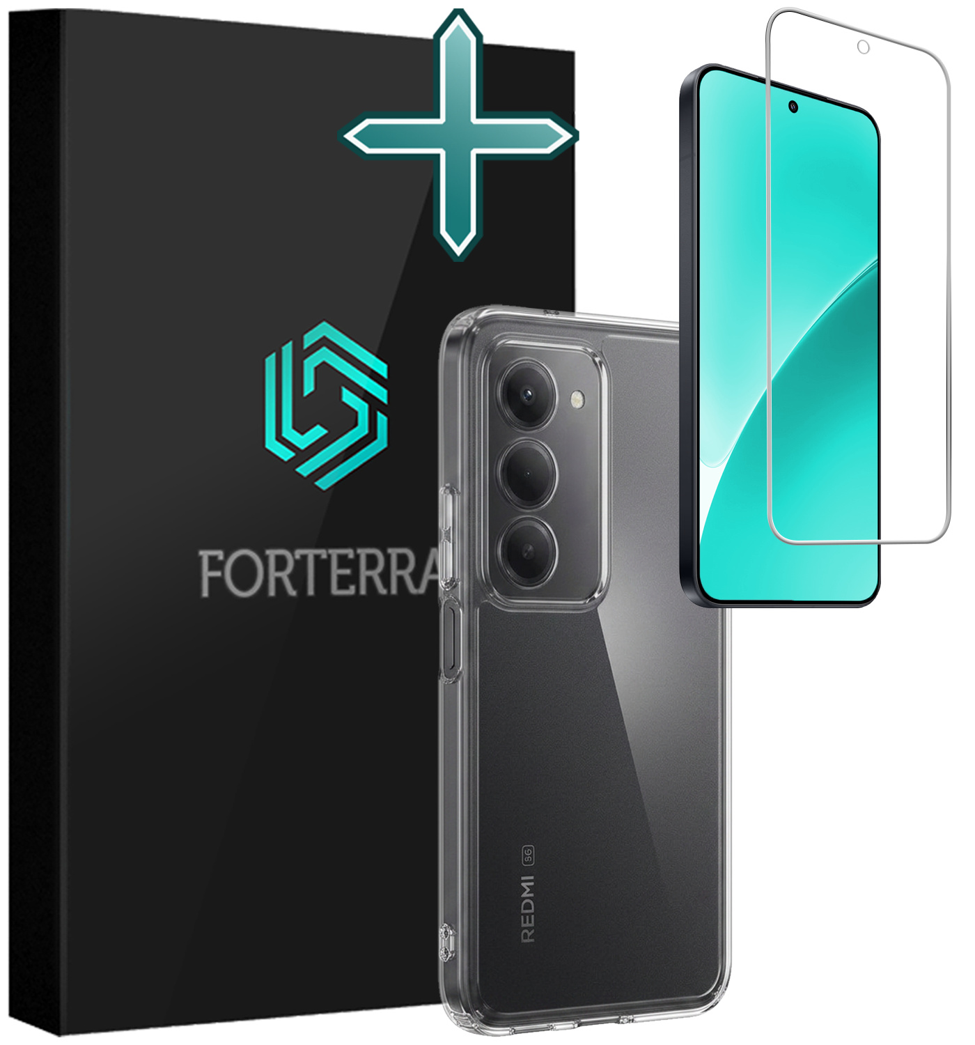 Forterra Forterra Xiaomi 15 Hoesje Siliconen Met Screenprotector - Transparant