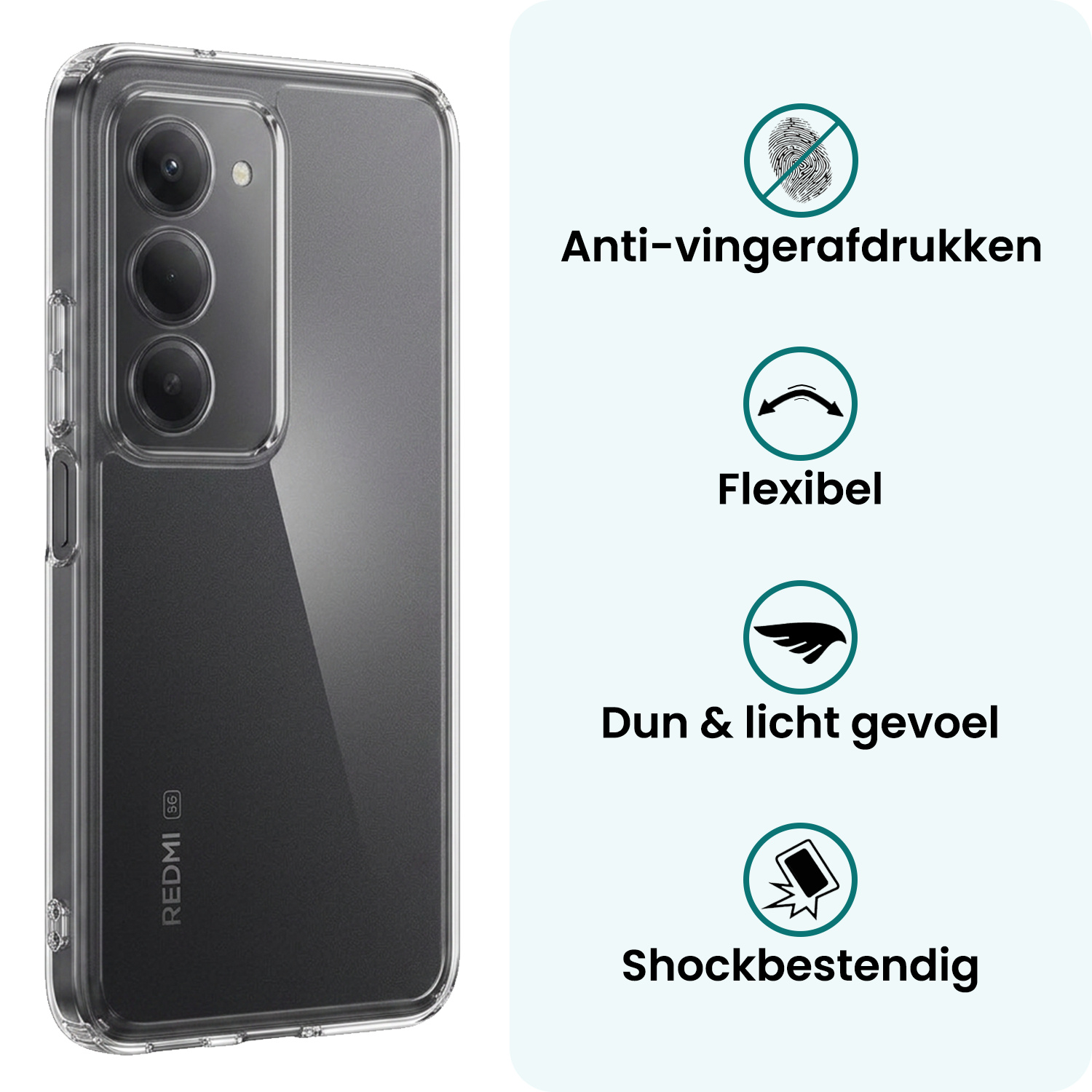 Forterra Forterra Xiaomi 15 Hoesje Siliconen Met Screenprotector - Transparant