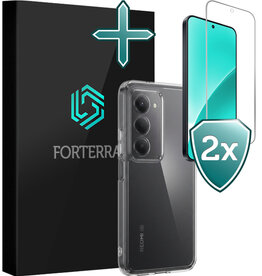 Forterra Forterra Xiaomi 15 Hoesje Siliconen Met 2x Screenprotector - Transparant